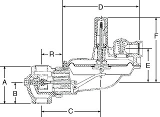 Model B31 Series Commercial Gas Regulator Dimensions